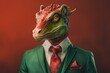© top images - Anthropomorphic dragon dressed in a suit like a businessman. Business Concept. AI generated, human enhanced.