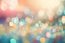 Pastel Colored Bokeh Background With Def. AI Generative