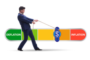 Inflation and deflation business concept