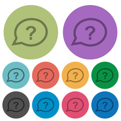 Wall Mural - Oval help chat bubble outline color darker flat icons