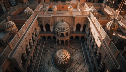 Poster - Ancient monument with ornate architecture, no people generated by AI