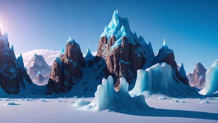 Wall Mural - An Abstract Image Of A Mountain Range With Ice And Snow AI Generative
