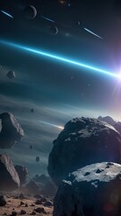 Wall Mural - An Interesting View Of A Planet With A Lot Of Rocks And Planets AI Generative