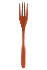 Wall Mural - wooden Fork, isolated on white background, full depth of field