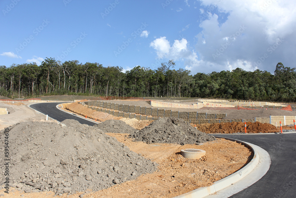 Residential Estate under construction earthworks being prepared