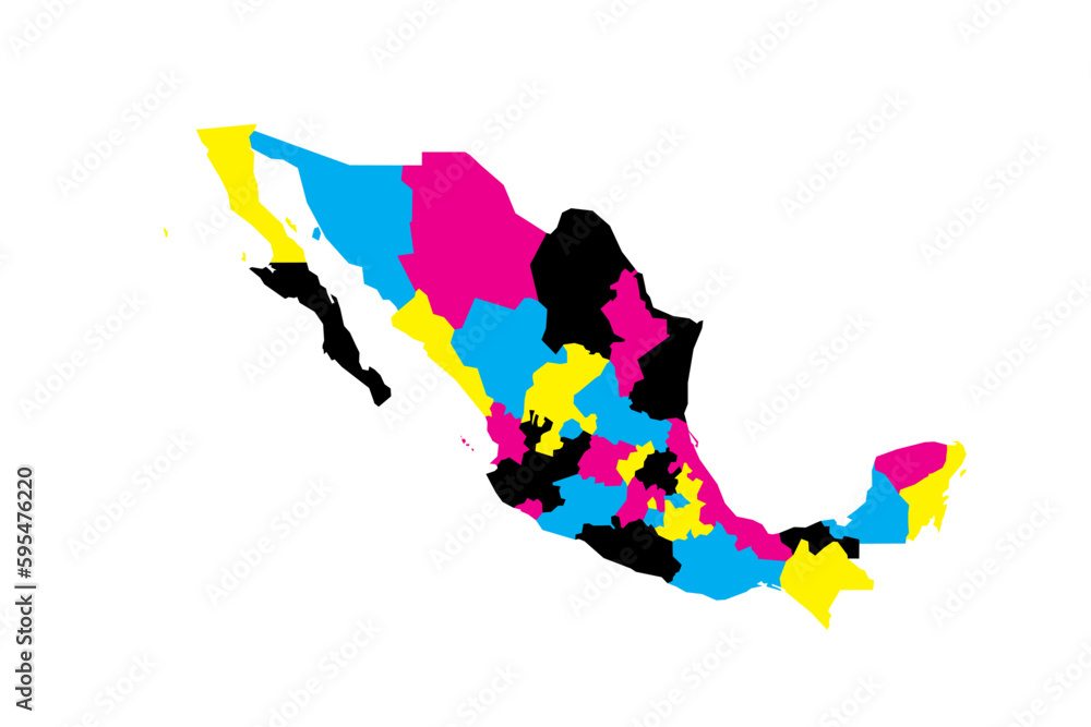 Mexico political map of administrative divisions - states and Mexico ...