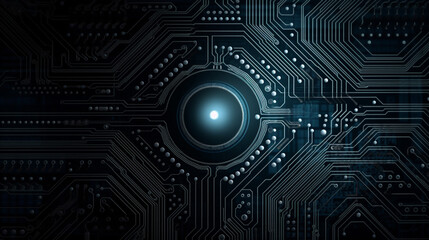 Wall Mural - Abstract Hi tech digital circuit electronic mainboard computer futuristic technology background, Generative AI