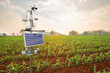 © kinwun - Weather station in corn field, 5G technology with smart farming concept