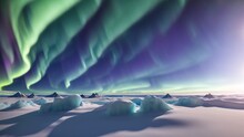 A Gorgeous View Of The Aurora Bore Over A Snowy Landscape AI Generative