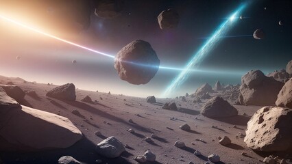 Wall Mural - An Intriguing View Of A Planet With A Star In The Distance AI Generative