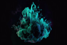 A Blue And Green Graphic Image Of An Abstract Flame - Generative AI