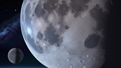 Wall Mural - A Wonderful View Of The Moon And The Earth From Space AI Generative
