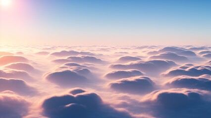 Wall Mural - A Compelling Cloudy Sky With A Sun Shining Over The Clouds AI Generative