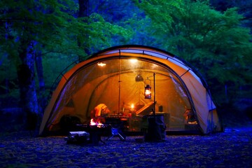 Wall Mural - tent in the forest