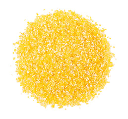 Wall Mural - Corn grits, top view, transparent background, close-up