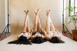 Three women with beautiful legs in their underwear