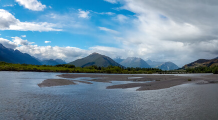 Wall Mural - Mesmerizing views of the landscapes around Glenorchy the northern end of Lake Wakatipu in the South Island region of Otago, New Zealand.