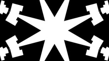 Kaleidoscope Background Art Motion. Geometric Black And White Shape Animation Design.