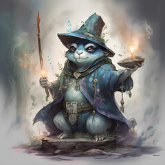 Mystical wizard bear, ai generative illustration