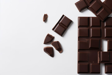 Generative ai. Bar of dark chocolate broken into pieces