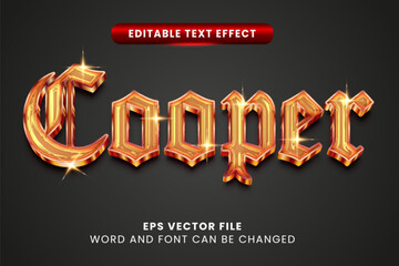 Poster - 3d cooper vector text effect