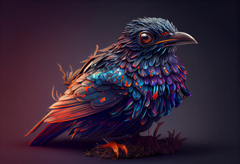 Aufkleber - bird of paradise  concept, contemporary colors and mood social background. Generative AI technology.