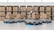 © EZPS - AGV (Automated guided vehicle) in warehouse logistic and transport.