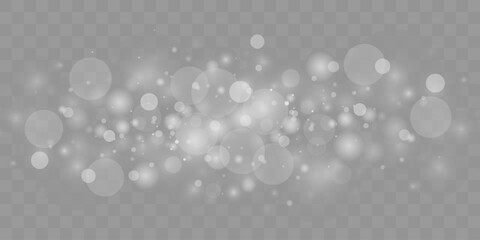 light bokeh effect isolated on transparent background. light abstract glowing bokeh lights. christma