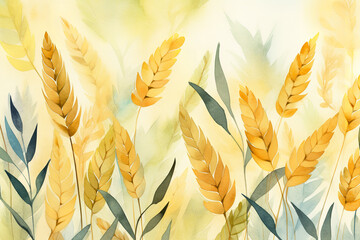 Wall Mural - wheat field background