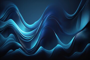Wall Mural - Blue abstract digital wave wallpaper Generative AI