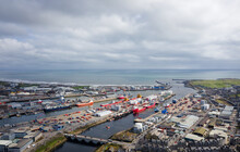 Aberdeen Harbour And Ships Viewed From Above