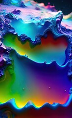 Wall Mural - Abstract multi-colored textural liquid background