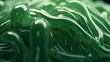 Glossy green slime or jelly texture for background design. Generative AI.