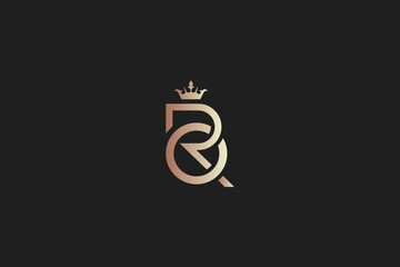 Wall Mural - RQ king modern luxury typography logo design, rq lettering, rq golden logo, rg initials