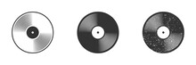 Vinyl Plate Disc Icon. Vinyl Record Symbol. Vector Illustration.