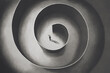 Illustration of man lost in a circular maze, surreal abstract concept