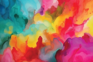 Wall Mural - Abstract splashed watercolor textured background. 