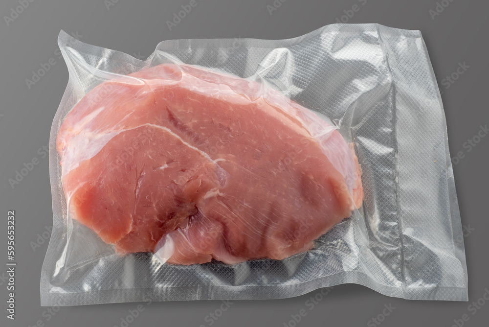 Turkey Rump Raw turkey breast rump in vacuum-sealed package for sous vide cooking ...