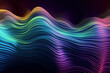 © ADDICTIVE STOCK - Generative AI abstract image of creative glittering colorful wave curvy line design elements with minimal texture reflecting on isolated on black background