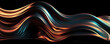 © ADDICTIVE STOCK - Generative AI abstract image of creative glittering wave curvy line design elements with minimal texture reflecting on isolated on black background