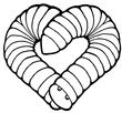 © GrumpyOldManStudios - two millipedes forming a heart shape