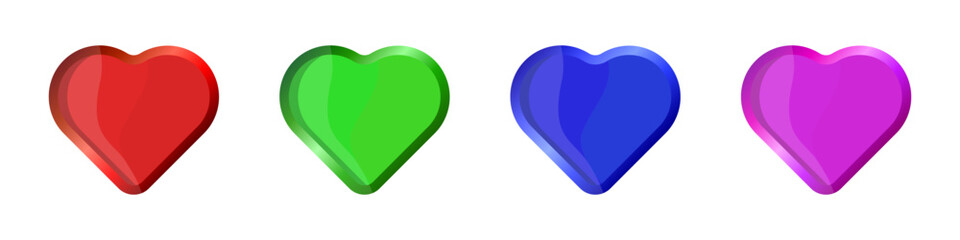 Wall Mural - Hearts vector set. Icons of hearts are a stylish symbol of life. Cute hearts set. Icons of hearts with arrows vector. Recycle heart icon. Symbol of love vector. Saint Valentine vector.