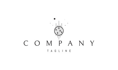 Wall Mural - vector logo on which an abstract image of guitar strings in a linear style.
