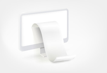 Leinwandbilder - Modern personal computer with white cheq. 3d vector mockup for design
