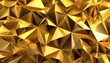 golden abstract low poly triangles background