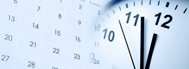 Wall Mural - clock and calendar