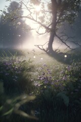 Wall Mural - A beautiful and mysterious fantasy cohesive meadow