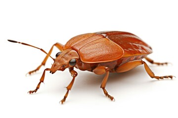 Canvas Print - close-up of a colorful insect on a plain white background. Generative AI