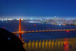 The Golden Gate at night.