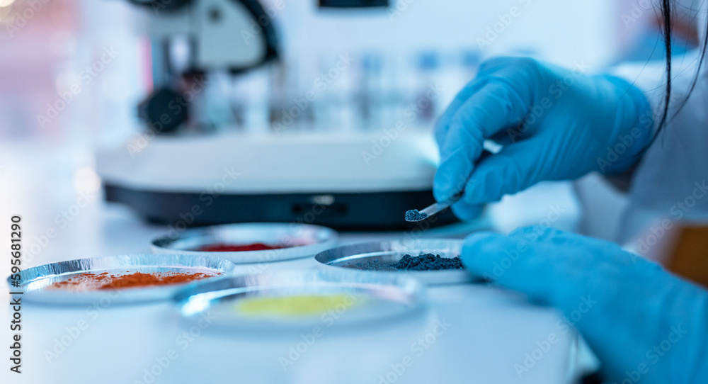 Science Lab Investigating Young scientist conducting research investigations in a chemical ...